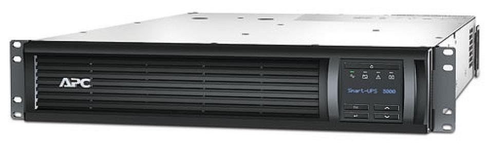 APC SMT3000RM2U UPS front view with LCD display and LED indicators